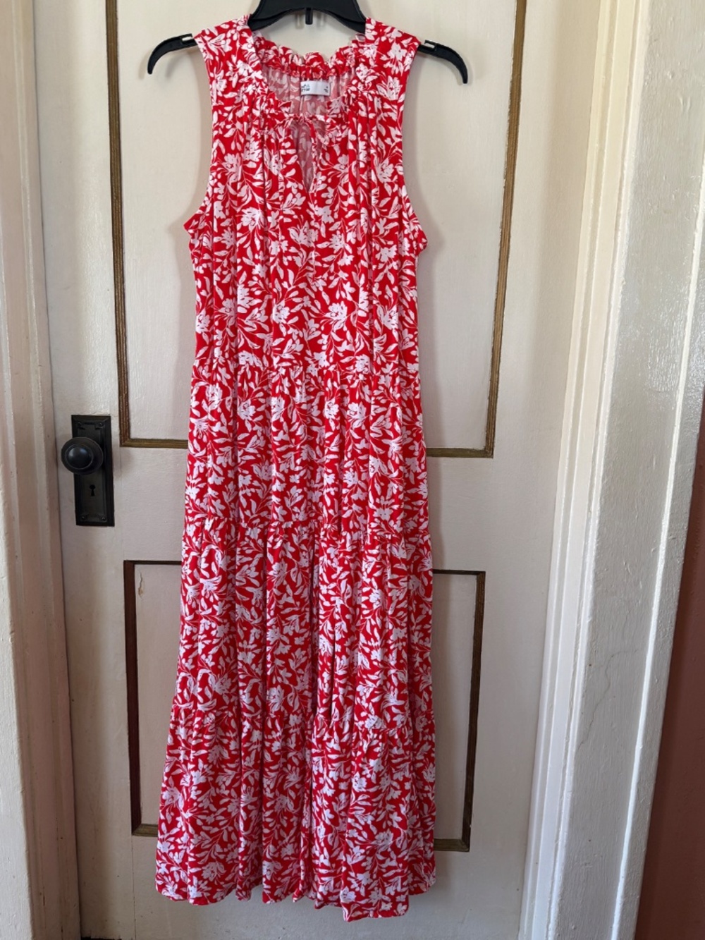 Orange & White Floral Sundress - NWOT - Maxi Length - Size M